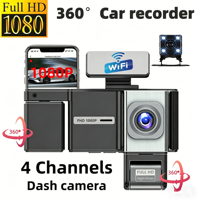 Caméra embarquée Full HD 1080P 4 canaux avec écran IPS 3 pouces, WiFi, vision nocturne, enregistrement en boucle, grand angle, garantie 1 an
