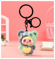 Cadeaux mignons tendance : figurines et ornements 3D Kawaii, mini porte-clés en métal floqué pour sac d'école, breloque de voiture