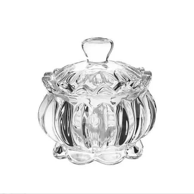 Em Forma De Lanterna Transparente Cozinha Uso Hand-blown Borosilicato Vazio Doce Comida Frasco De Vidro Pote De Açúcar De Vidro com Tampa