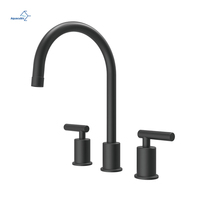 Populaire en Europe Robinet de lavabo à double interrupteur antidérapant froid et chaud à trois trous montés sur table en cuivre