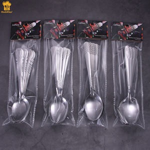 6 pièces/8 pièces/10 pièces/<span class=keywords><strong>12</strong></span> pièces Logo personnalisé échantillon gratuit pas cher prix 410 miroir polonais indonésie <span class=keywords><strong>en</strong></span> acier inoxydable ensemble de couverts ensemble de cuillère - Product Image 1