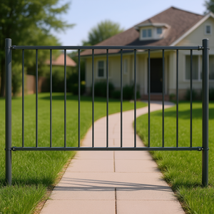 Panel de Cerca de Acero con Recubrimiento en Polvo Color Antracita de 5.9 Pies x 4.1 Pies con Postes para Uso en Exteriores - Product Image 2