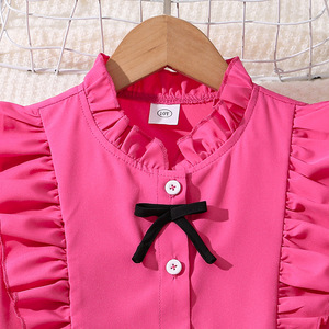 Completo estivo alla moda per ragazze: top elegante senza maniche in pizzo e <span class=keywords><strong>pantaloni</strong></span> a zampa geometrici, due pezzi per bambine più grandi - Product Image 4