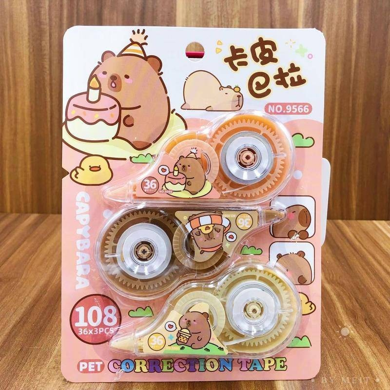 Lot De 6 Rubans Correcteurs - Motif Capybara - Pour école, Bureau - Correcteur Pratique Et Fun