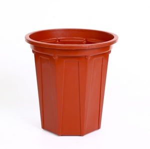 Pot de pépinière en plastique octogonal côtelé, disponible en rouge brun, corps conique, pour légumes, fleurs, semis, extra large - Product Image 4