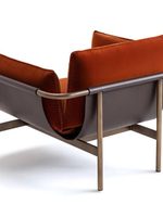 Fauteuil individuel de designer en PU, style italien minimaliste, luxe léger et moderne, pour hôtels, villas et salons