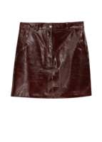Rok Wanita Kulit Asli Burgundy, Model Gothic, Lembut, Nyaman, Bernapas, Buatan Tangan, Pinggang Reguler, Lurus, Kantong Miring