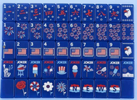 Fichas de Mahjong Acrílicas de Alta Calidad con Diseño Patriótico, Juego de Mahjong de 160 Piezas con Diseño Personalizado