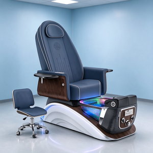 Luxury Spa <b>Pedicure</b> Chair With LED Light Crystal <b>Bowl</b> Massage Function Salon Foot Spa Chair For Nail Beauty Shop With Technician - Product Image 3