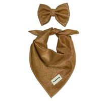 Ensemble de bandana et nœud papillon pour chien, luxueux et scintillant, accessoire élégant pour animaux de compagnie, foulard réglable pour chiot, nœud papillon pour usage quotidien