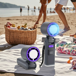 Ventilateur portable 4000 mAh tendance, rechargeable par USB, turbo haute vitesse, 3-en-1, pour l'été et les voyages - Product Image 6