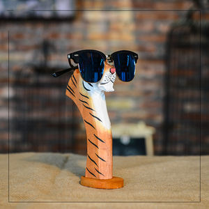Fashion Modern Creative Handmade Solid <b>Wood</b> Carving Crafts <b>Wood</b> <b>Sunglasses</b> Display Holder - Product Image 5