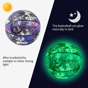 Zhensheng Factory Custom Sports <strong>Ball</strong> with Logo Night Game Green Fluorescent Luminous <strong>Ball</strong> Glow in the Dark Basketball - Product Image 2