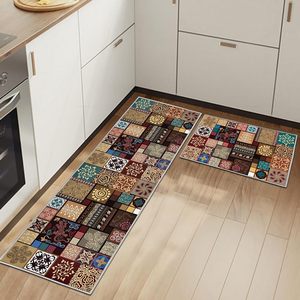 ชุดพรมครัวคริสตัลเวลเวท รูปทรงสี่เหลี่ยมผืนผ้า ทนต่อคราบสกปรก ทำจากเส้นใยโพลีเอสเตอร์ ซักเครื่องได้ พรมปูพื้นสองชิ้น - Product Image 3