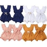 Combinaison à manches bouffantes pour filles nouveau-nées, vêtements pour bébés, barboteuse pour nourrissons de 0 à 3 mois