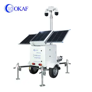 Auto Lifting Telescopic Mast CCTV Camera Pole Mobile Security Tower for Construction Site Surveillance