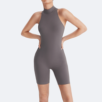 Combinaison de yoga une pièce pour femme, coupe ajustée, avec fermeture éclair dorsale, en Spandex/Nylon, anti-transpiration et respirante, vente en gros