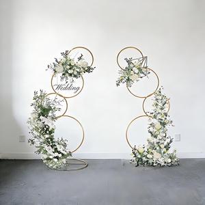 Stand backdrop lingkaran pernikahan 5 kaki, dapat dilepas, 4 tingkat, rangka lengkung bunga logam emas untuk latar belakang photo booth - Product Image 5