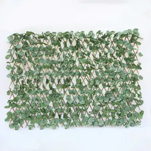 Setos artificiales de hiedra de imitación, valla de hojas de hiedra de imitación, pantalla de privacidad retráctil, enrejado de jardín Artificial