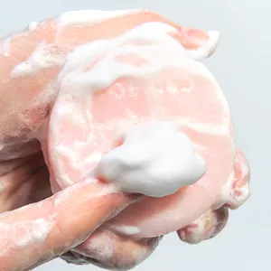 פרטי תווית אישית אריזה מגולף לוגו הטוב ביותר מחיר איפור הסרת בר ורוד טבעי סבון