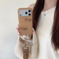Coque d'hiver matelassée XP1253 avec nœud compatible avec Apple 17 Pro Max, iPhone 16/15 Pro, et 14 Pro – Nouvelle collection automne-hiver, offre spéciale
