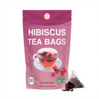Tisane de fleurs d'hibiscus roselle rouge séchées naturelles mélangées, en sachets, pour la beauté de la peau – Emballage personnalisé