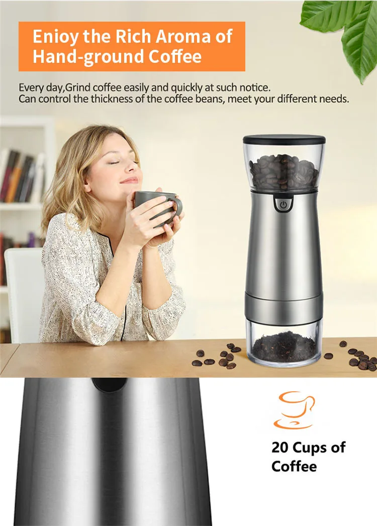 Electric Coffee Grinder Portable USB Charging Coffee Grinding Machine Multifunction Coffee Bean Grinder Electric