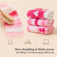 Chaussettes en polaire corail pour femmes, douces, moelleuses et chaudes, chaussettes d'intérieur en peluche pour l'hiver avec de jolis motifs roses