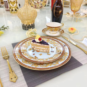 Wholesale Luxury Dinnerware <b>Sets</b> Luxury Porcelain Porcelain 10 Inch Plates Bone China Dinnerware <b>Sets</b> for Dinner - Product Image 4