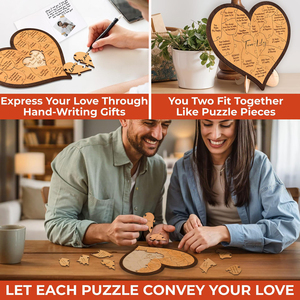 <span class=keywords><strong>Cadeau</strong></span> d'anniversaire moderne en bois en forme de cœur pour lui et elle, souvenir de mariage, décoration intérieure - Product Image 5