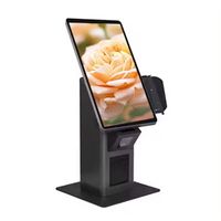 Totem interactif Android personnalisé WUXIN, kiosque en libre-service tactile de 27 pouces, kiosque de gestion des visiteurs avec caméra biométrique, lecteur de code-barres