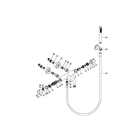 Robinet mitigeur de douche à 2 trous, design minimaliste, à poignée unique, avec bec verseur mural, ensemble de douche de salle de bain en laiton, douchette à main