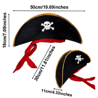 Decorazione per feste di Halloween con cappello da pirata con motivo a teschio con cappello da capitano per adulti Costume Cosplay caraibico