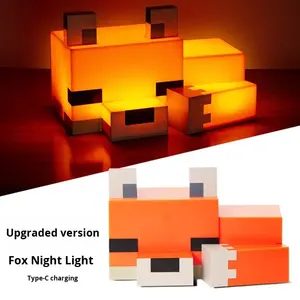 Lámpara Nocturna <span class=keywords><strong>Minecraft</strong></span> Pixel Fox - Lámpara LED Recargable con Cambio de Color para Dormitorio - Product Image 2