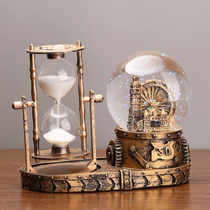 Eiffel Tower Crystal Ball With Hourglass 30 Minute <b>Timer</b> Desktop Ornament Gift For Birthday - Product Image 3