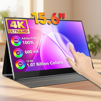 Moniteur portable SIBOLAN 15,6 pouces 4K avec écran tactile, haut-parleurs intégrés, compatible avec les ordinateurs portables, moniteur OEM pour PS5