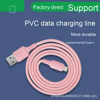 Kabel Pengisi Daya Micro-USB 1m dengan Konduktor Tembaga Berlapis Timah Warna Macaron 2A, Selubung PVC, Harga Pabrik, untuk Kamera & Komputer