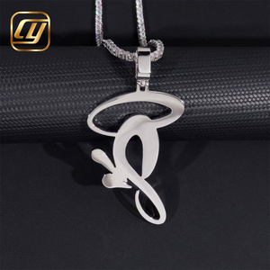Colgante de Plata de Ley 925 con Incrustaciones de Diamantes de Laboratorio, Joyería Hip Hop Personalizada para Hombre, Colgante CHOYUE con Letra - Product Image 3