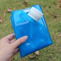 Sans BPA Qualité Alimentaire 1.5L 2.5L 5L 10 Litres Grande Taille En Plastique Portable Camping En Plein Air Bleu Clair Sacs À Eau Pochettes Pliables