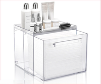 Meilleur prix acrylique serviette conteneur boîte mural maquillage organisateur tiroir propre peau visage serviette stockage