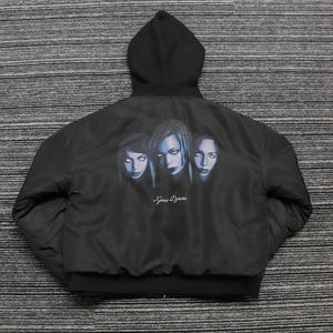 Chaqueta Bomber con Forro de Nailon Impermeable, Chaqueta de Invierno con Capucha y Cremallera Personalizada para Hombre con Parches - Product Image 1