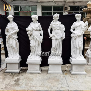 รูปปั้นเทพธิดาสี่ฤดูกาลขนาดเท่าคนจริง ทำจากหินอ่อนแกะสลักด้วยมือ ชุดประติมากรรมหินธรรมชาติสำหรับสวน - Product Image 3