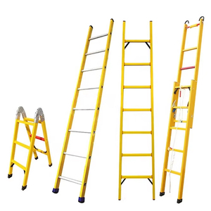 Straight Step Ladder Insulated Fiberglass Customized Frp Electric De Fibra De Vidrio Frp Extension Telescopic 150kg - Product Image 1