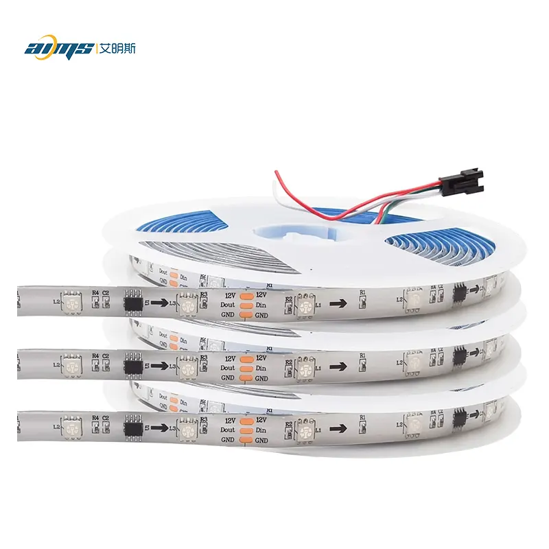 Customize 16703 Ws2811 Addressable strip 30/60led DC12/24V Programmable Digital Led Pixel Strip Lights IP20 Waterproof LED Tape
