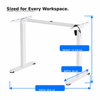 Cadre de bureau debout électrique ergonomique moderne AOR à moteur unique, réglable en hauteur, construction métallique stable, certifié CE, OEM ODM