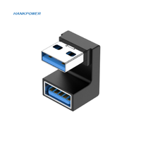 Adaptateur d'extension de données USB3.0 haute vitesse, convertisseur de connecteur mâle-femelle USB 3.0 à angle droit