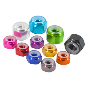 Écrous hexagonaux en aluminium 6061 <span class=keywords><strong>M2</strong></span> M3 M4 M5 M6 M8 avec insert en nylon, écrous autobloquants antidérapants, anodisés, colorés, attaches - Product Image 1