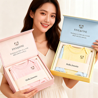 Boîte d'emballage en carton rigide faite à la main pour layette de bébé et coffret cadeau nouveau-né avec fermeture magnétique et options d'impression personnalisées