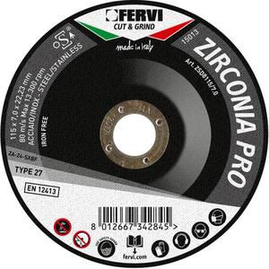 Disque de meulage Fervi Zirconia Pro 115 x 7,0 x 22,23 mm, grossier, sans fer, pour acier et acier inoxydable - Product Image 1