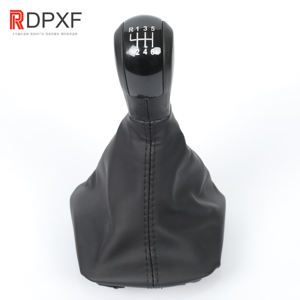 Pommeau de levier de vitesse en cuir à 5 vitesses de sortie d'usine pommeau de levier de vitesse <span class=keywords><strong>manuel</strong></span> avec couvercle de botte en cuir pour <span class=keywords><strong>Skoda</strong></span> <span class=keywords><strong>Fabia</strong></span> II 0008 - Product Image 3